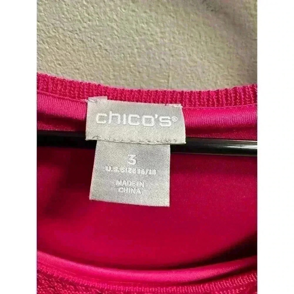NWT | Chico’s Pointelle Knit Dress | Haute Pink | Women’s Size 3 or 16/18 - Picture 5 of 7